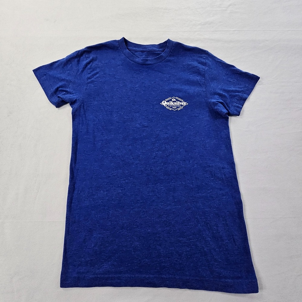 Quiksilver Original Boardriding Blue Short Sleeve Cotton Blend T-Shirt Men's S